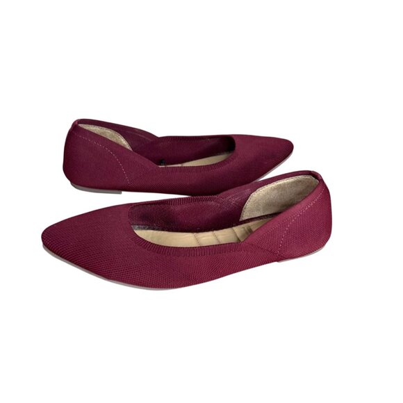 Cynthia Rowley Maroon Pointed Toe Womens Flats Size 8.5 Slip-On Casual Style - Picture 7 of 10